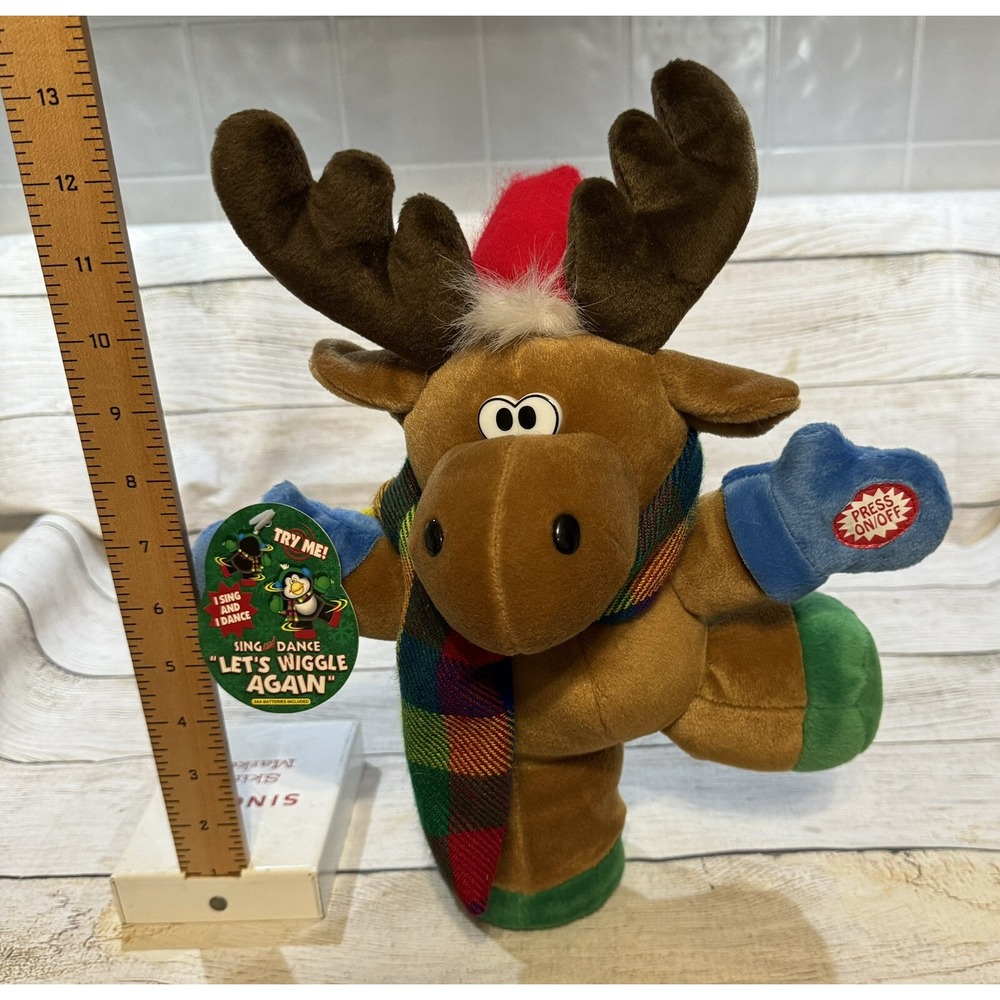 Dandee Reindeer Singing Musical Spinning Lets Wiggle Again NWT XMAS See VIDEO 25